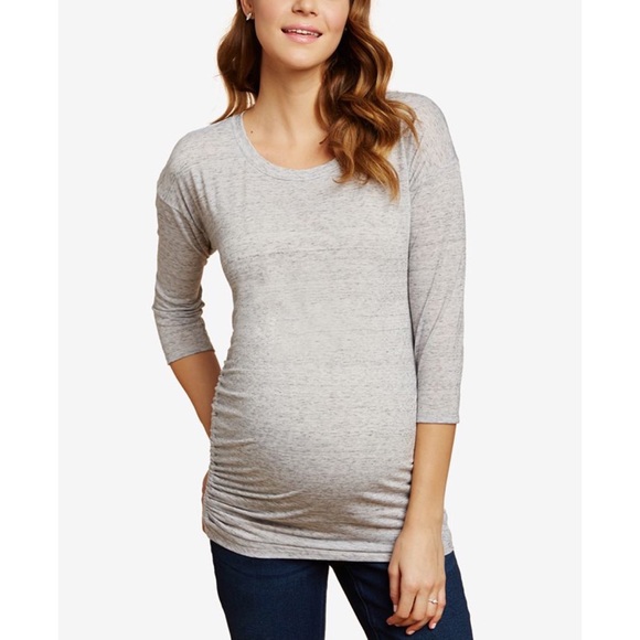 NWT Jessica Simpson Maternity Ruched Striped Top - Picture 4 of 4